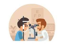 Eye examination at a slit lamp