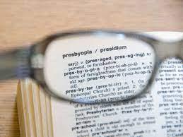 Reading glasses held over a dictionary